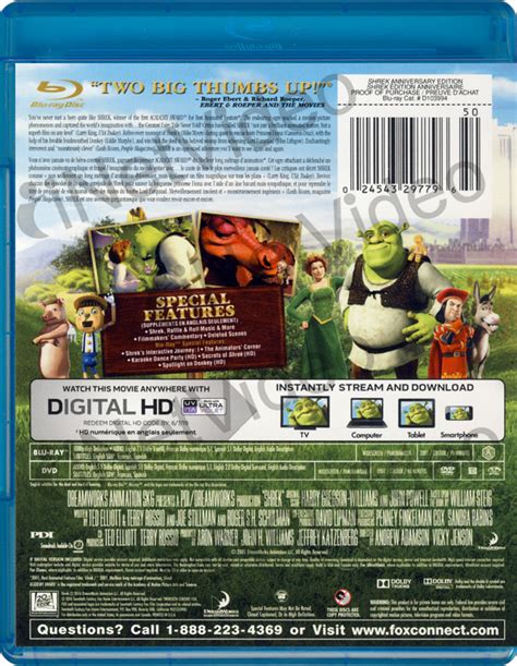 Shrek Anniversary Edition Blu Ray Dvd Digital Copy Blu Ray