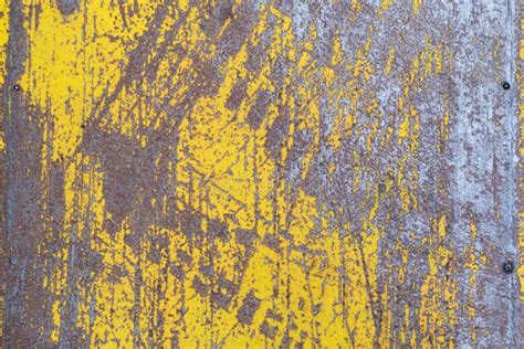 Worn Yellow Paint On Metal Sheet Texture Stock Photo Image Of