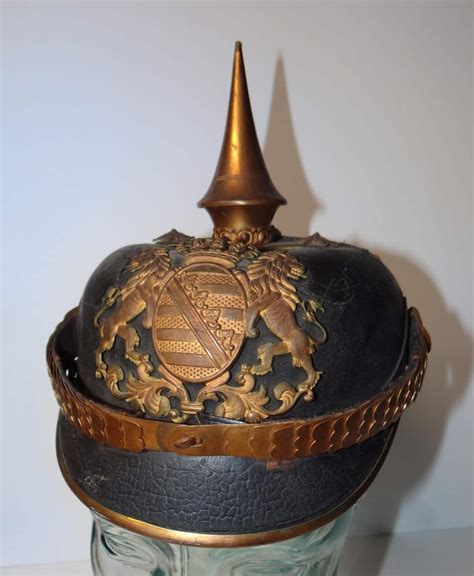 The pickelhaube was introduced to the prussian army in 1842 and by 1914, it had become purely however, in it's early days, the pickelhaube had a practical use during combat. Imperial German Saxon Officer's Pickelhaube - Please Help