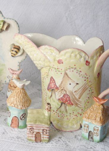 Ceramic Cottages And Toadstool Pitcher English Cottage Ceramics