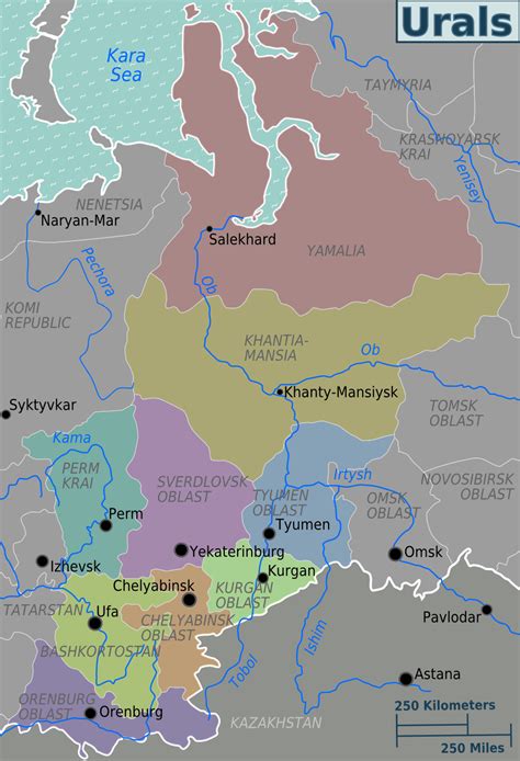 Urals Regions Map •