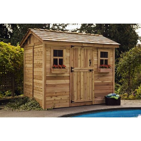 9 Ft W X 6 Ft D Cabana Cedar Wood Garden Shed Build A Playhouse