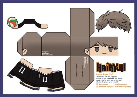 Osamu Haikyuu Paper Craft Manualidades De Pokemon Papel Craft