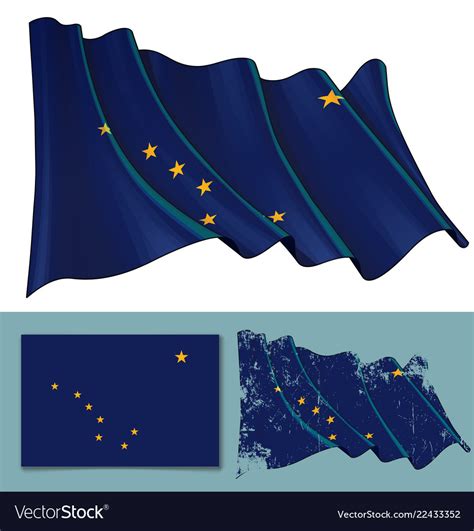 Waving Flag Of The State Of Alaska Royalty Free Vector Image