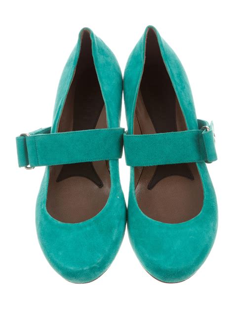 Marni Suede Mary Jane Flats Shoes Man47492 The Realreal