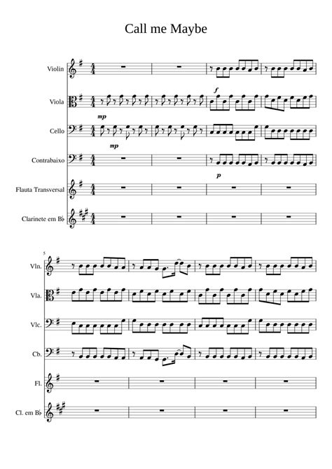 Call Me Maybe Carly Rae Jepsen Call Me Maybe Sheet Music For Flute Clarinet In B Flat
