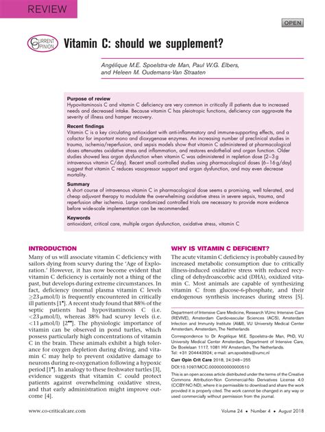 It's important to put this new study into context. (PDF) Vitamin C: Should we supplement?