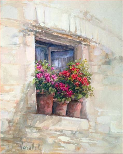 Maybe you would like to learn more about one of these? Window with flowers Painting by Antonietta Varallo