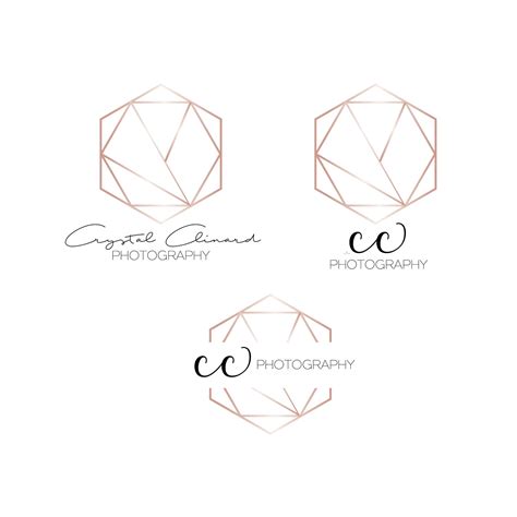 Rose gold, gold, copper, silver and black. Hexagon Rose Gold Logo - Initials Logo - Simple Logo ...