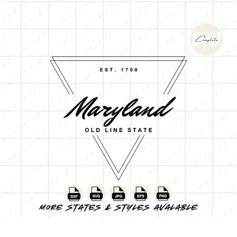 Maryland Svg Old Line State Maryland Svg State Of Maryland Etsy