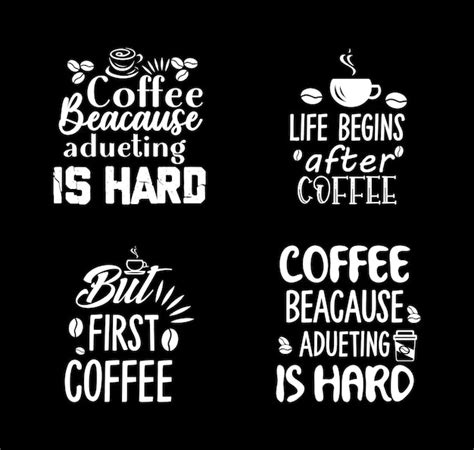 Premium Vector Coffee Lettering Typography Design Set