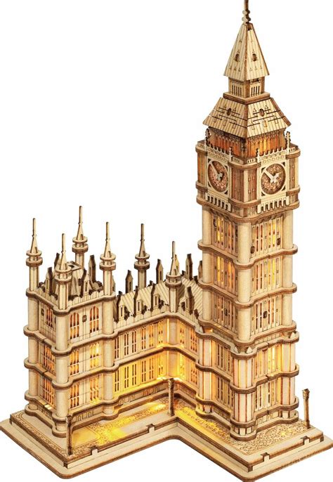 3d Modern Wooden Puzzle Big Ben With Led Lights Givens Books And