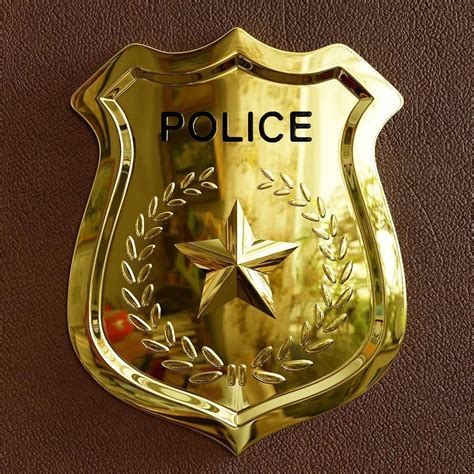 3d Model Police Badge Low Poly With High Quality Texture Vr Ar Low