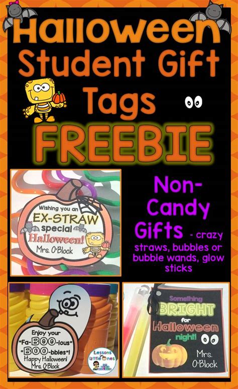 This selection of festive gifts are perfect to finalize your halloween gift basket ideas. Free Halloween Student Gift Tags & Non-Candy Treat Ideas ...