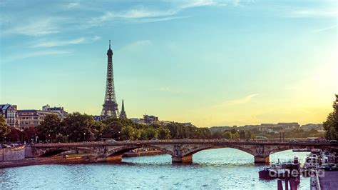 Eiffel Tower And Seine River Panoramic Photograph By Hipgnosis