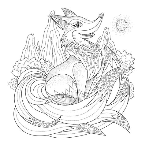 Fox Animals Coloring Pages 100 Mandalas Zen And Anti Stress