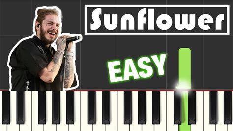 Sunflower Post Malone Ft Swae Lee Easy Piano Tutorial Youtube