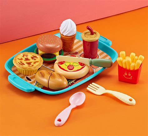11 Piece Lunch Plate Realistic Pretend Food Toy Play Set