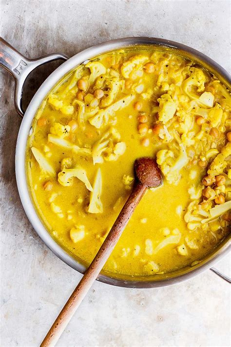 Golden Cauliflower Stew With Chickpeas Recipe Vegan Dinner Recipes