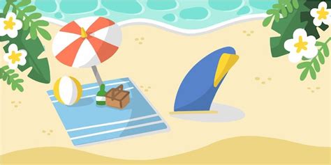 Premium Vector Fun Summer Picnic At Sandy Beach Doodle Illustration