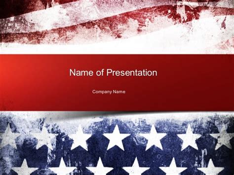 Painted American Flag Powerpoint Template