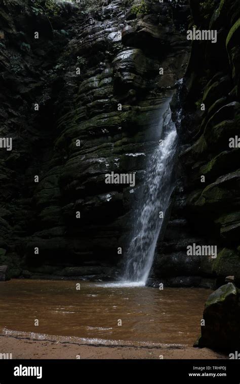 Beautiful Waterfall Inside A Cave Stock Photo Alamy