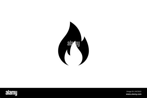 Señal De Incendio Icono De Llama De Fuego Aislado Sobre Fondo Blanco