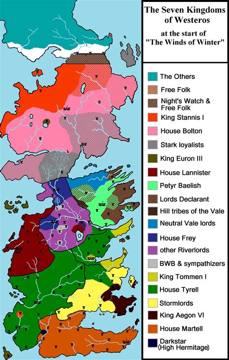 Fan art dedicates to game of thrones and a song of ice and fire is routinely beautiful and creative, but i can't remember many pieces that have hit me like this. Map of Westeros at the start of TWOW Spoilers TWOW : asoiaf