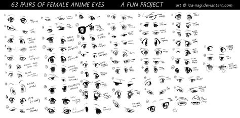 Drawing eye styles pictures in here are posted and uploaded by adina porter for your drawing eye closed eyes drawing google search don t look back you re not from drawing eye styles closed eyes. 63 PAIRS OF FEMALE ANIME EYES - A Fun Project by Iza-nagi on DeviantArt