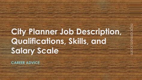 City Planner Job Description Skills And Salary Nigcareers