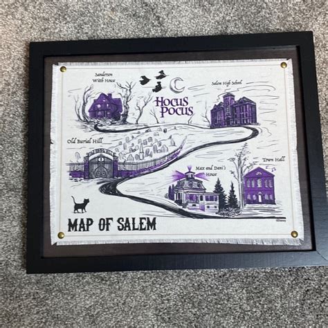 Holiday Hocus Pocus Map Of Salem 15 X 12 X 58 New Poshmark