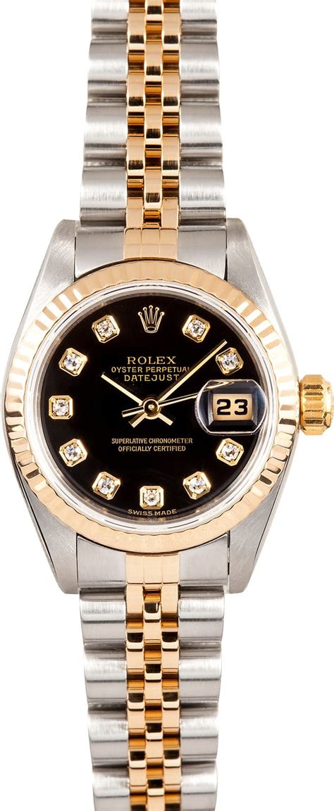 Shop for black women's watches at dillard's. Ladies Rolex Datejust Watch 79173 Black Diamond - Bob's ...