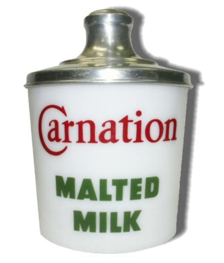 Carnation 2 Quart Malted Milk Jar With Lid