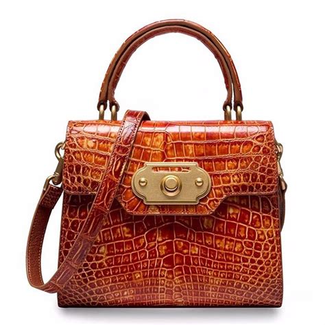 Designer Alligator Handbag Ladies Alligator Shoulder Purse Bag Fall
