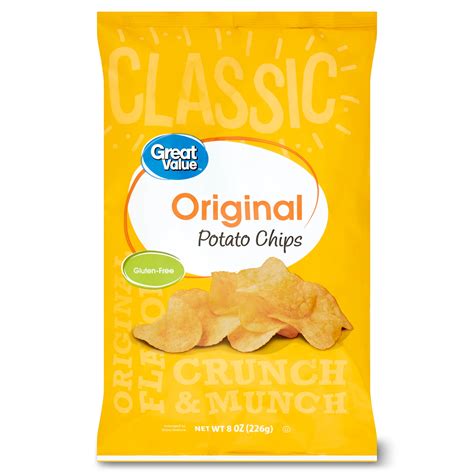 Great Value Original Flavor Potato Chips 8 Oz