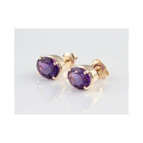 Ct Yellow Gold Amethyst Stud Earrings Ct Sale From Personal