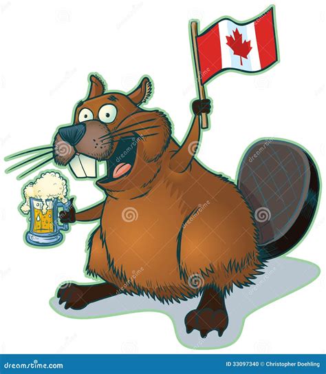 Kresk Wka B Br Z Piwem I Kanadyjczyk Flaga Ilustracja Wektor