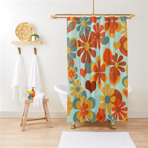 70s Flower Power Shower Curtain For Sale By Mineeyes Redbubble