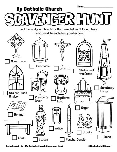 Catholic Scavenger Hunt For Kids Free Printable