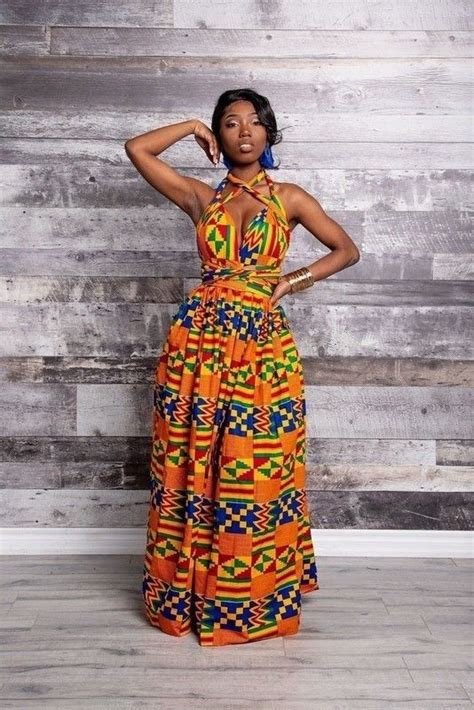 Blue Bulb Maxi Infinity Maxi Dress Long Sleeve Wrap Dress African Dress