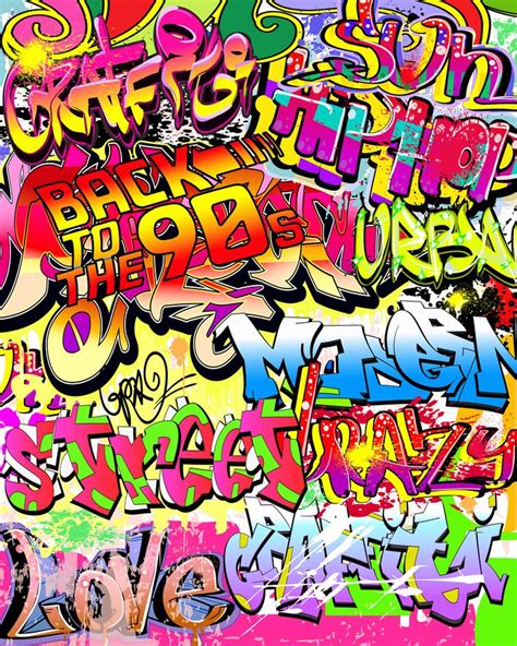 Color Graffiti Back To The 90s Photo Backdrops Booth Photography Hip