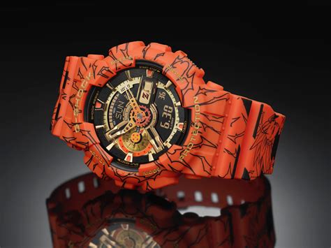 The orange body and watch bands are covered in dragon ball illustrations. G-Shock x Dragon Ball Z