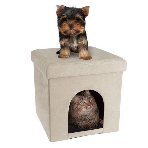 Pet House Ottoman Collapsible Multipurpose Cat Or Small Dog Bed Cube