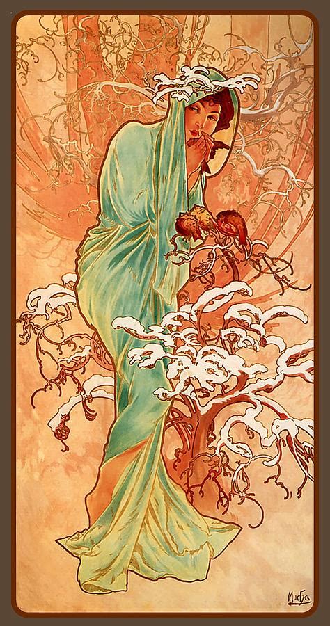 Alphonse Mucha Winter 1896 Art Nouveau Poster Digital Art By Tom