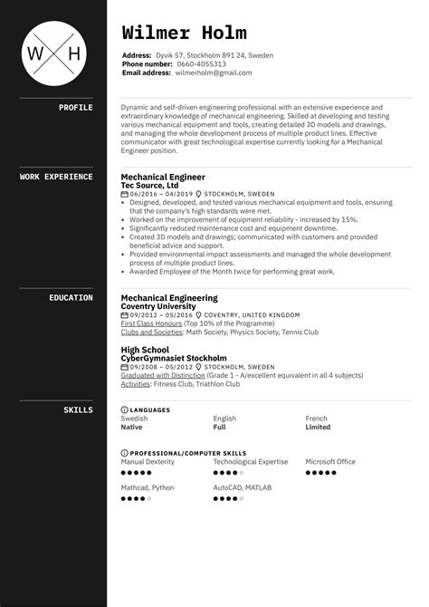 If you are making a resume or cv for a mechanical engineering job, you can make it more effective by having a good objective statement. Mechanical Engineer Resume Sample | Kickresume
