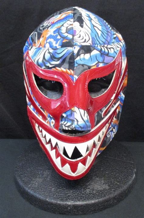 Pro Wrestling Mask Mill Mascaras Dragon White Tiger Pattern Print