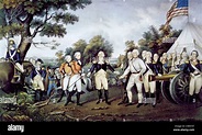 The surrender of British General John Burgoyne to American General ...