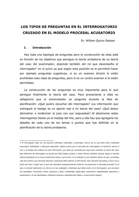 PDF LOS TIPOS DE PREGUNTAS EN EL INTERROGATORIO CRUZADO EN EL