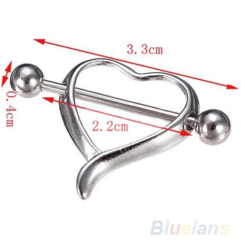 12 Pcs Sexy Love Heart Nipple Shields Barbell Bar Ring Body Piercing Jewelryring Stand Jewelry