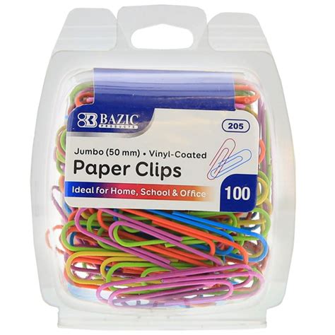 Jumbo 50mm Color Paper Clips 100pack Marketcol